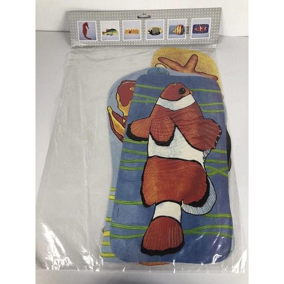Tropical Fish Ocean Cut Outs Set 6 13-16" Birthday Party Classroom Decor Vintage - Picture 5 of 5